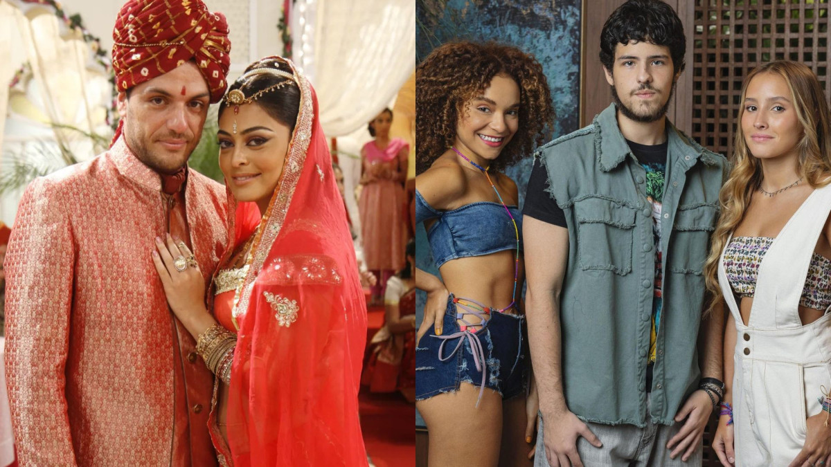 Caminho das Índias foi a novela pioneira no Emmy Internacional, em 2009; ao lado direito, Mania de Você concorre ao prêmio de 2025