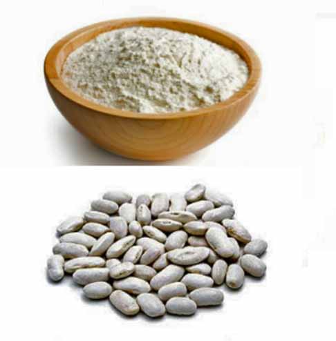 Farinha de Feijão Branco- Rica em faseolamina, reduz a absorção de carboidratos . A cada 100 gramas possui 387 calorias. Pode ser adicionada a frutas, saladas, sucos, bolos, tortas e panquecas.