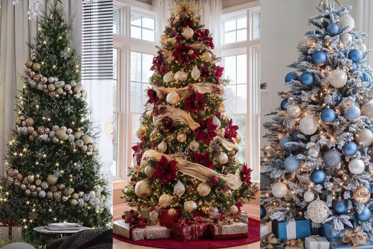 Árvores brancas, enfeites de vidro, globos de neve, pisca-pisca com luzes grandes e douradas são tendências da decoração de Natal 2025.