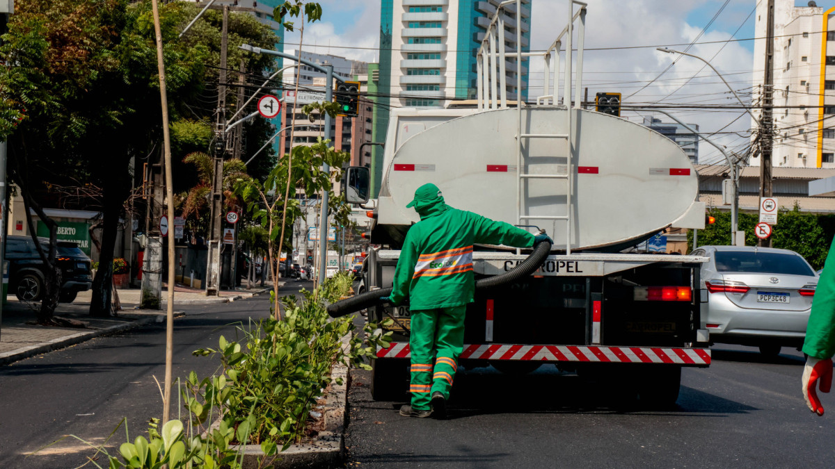Prefeitura de Fortaleza inicia plantio de mais de 100 ip&ecirc;s em ciclovia arborizada da Dom Lu&iacute;s