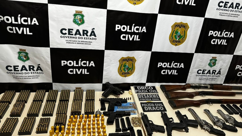 Foram apreendidas14 armas e mais de mil munições durante operação da PC-CE no Cariri 