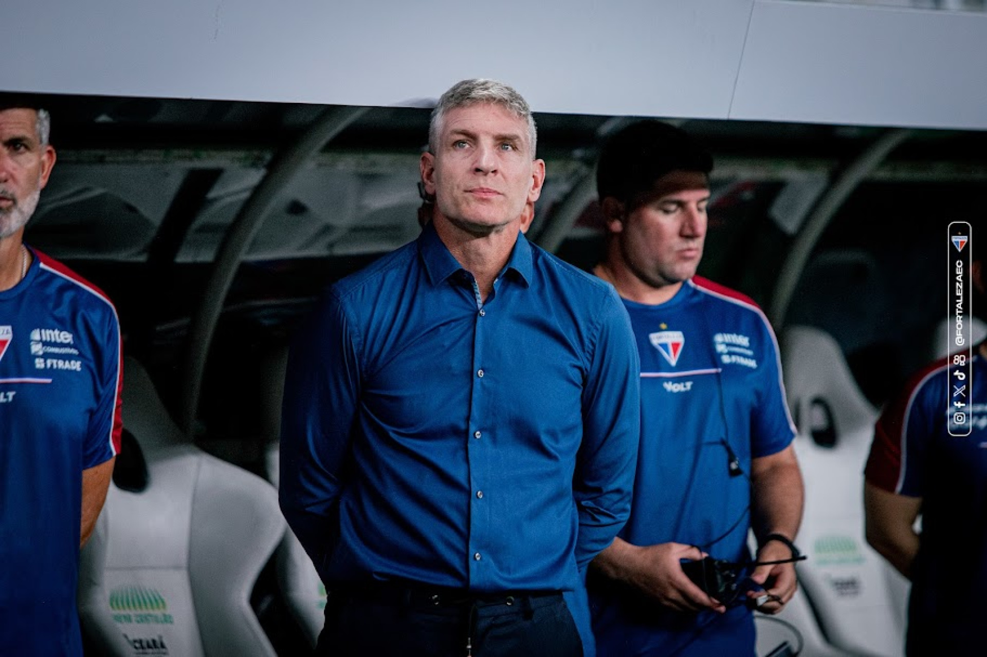 Treinador Martín Palermo acompanha Fortaleza x Grêmio (Foto: Mateus LotifFortaleza EC)