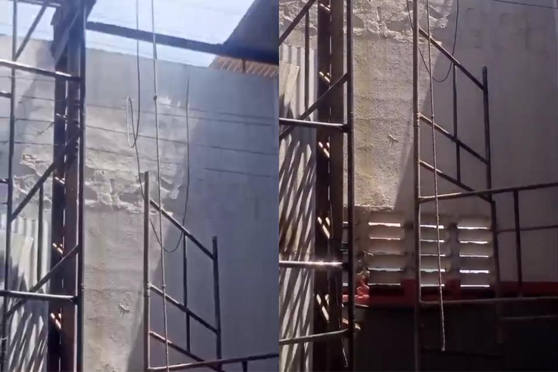 Vítimas sofreram choque durante a execução de uma obra em Fortaleza (Foto: Reprodução/Leitor Via WhatsApp O POVO)