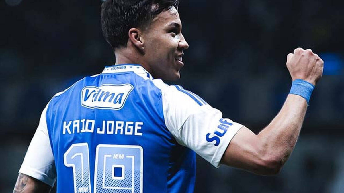 Kaio Jorge comemora gol marcado pelo Cruzeiro