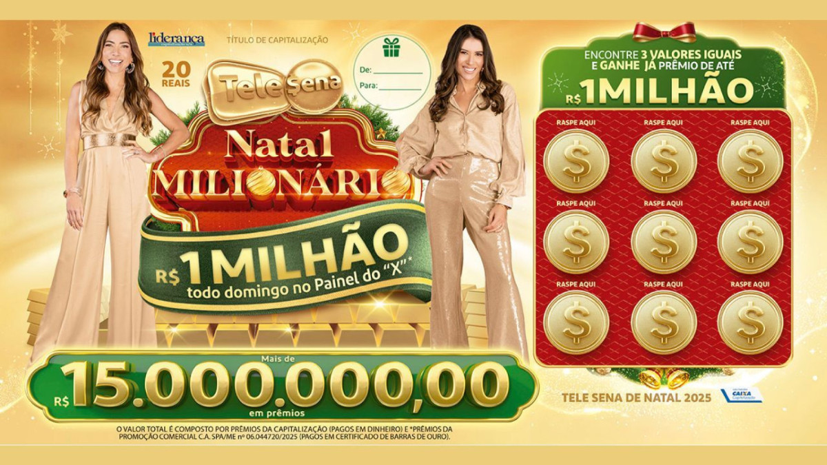Segundo sorteio da Tele Sena de Natal 2025 acontece neste domingo, 7