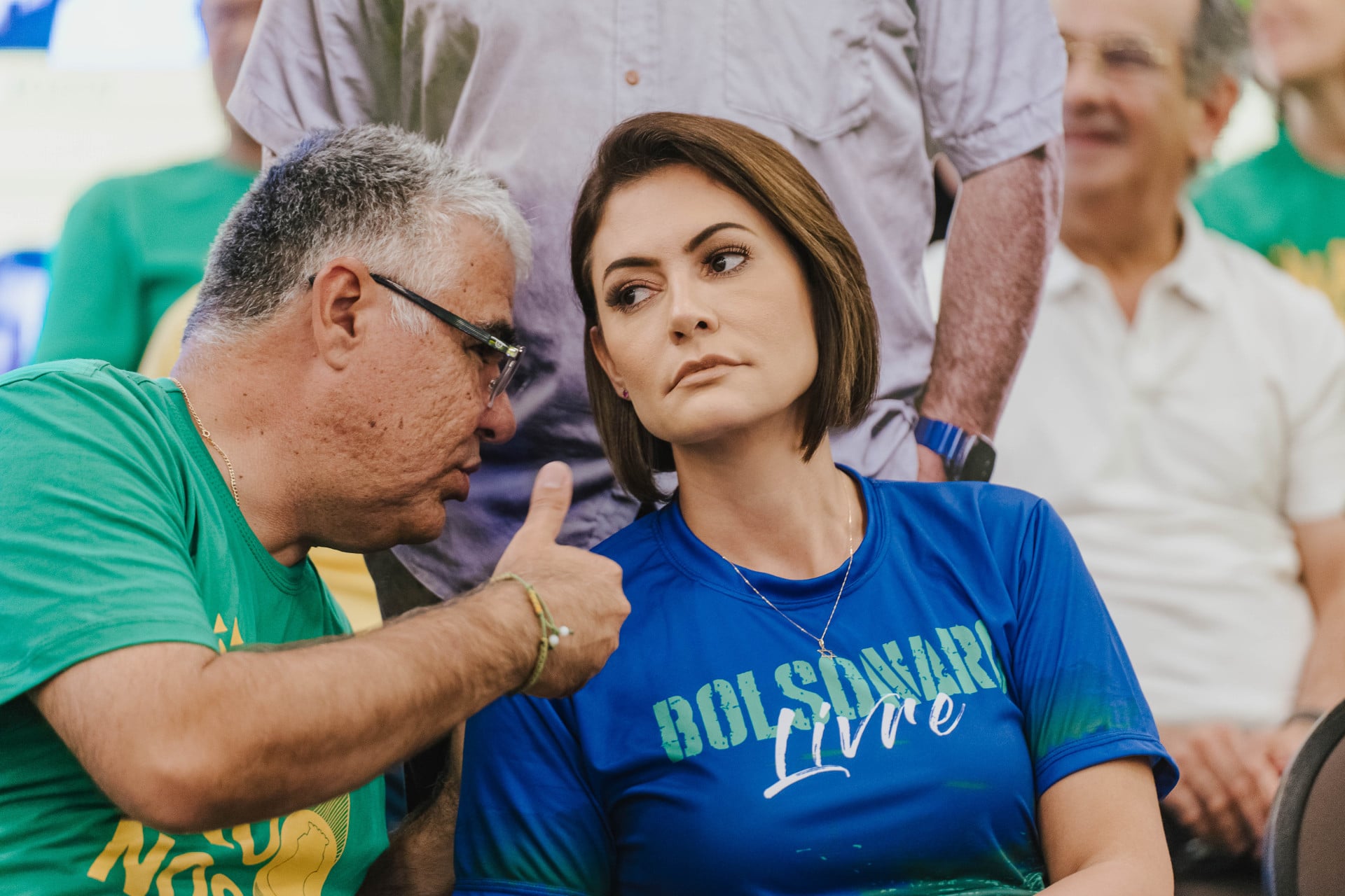 FORTALEZA-CE, BRASIL, 30-11-2025: Senador Eduardo Girão lança pré-candidatura para governo do estado do Ceará com a presença de grande parte da direita Nacional. Estiveram presentes no local: André Fernandes, Deputado Jaziel, Deputada federal Bia Kicis, Deputado federal Van Hatten, Deltan Dallagnol, Demóstenes Torres, Senadora Damares alves, Deputada estadual Priscila Costa, a ex primeira dama Michelle Bolsonaro, entre outras lideramças. (Foto: Júlio Caesar/ O Povo)  (Foto: JÚLIO CAESAR)