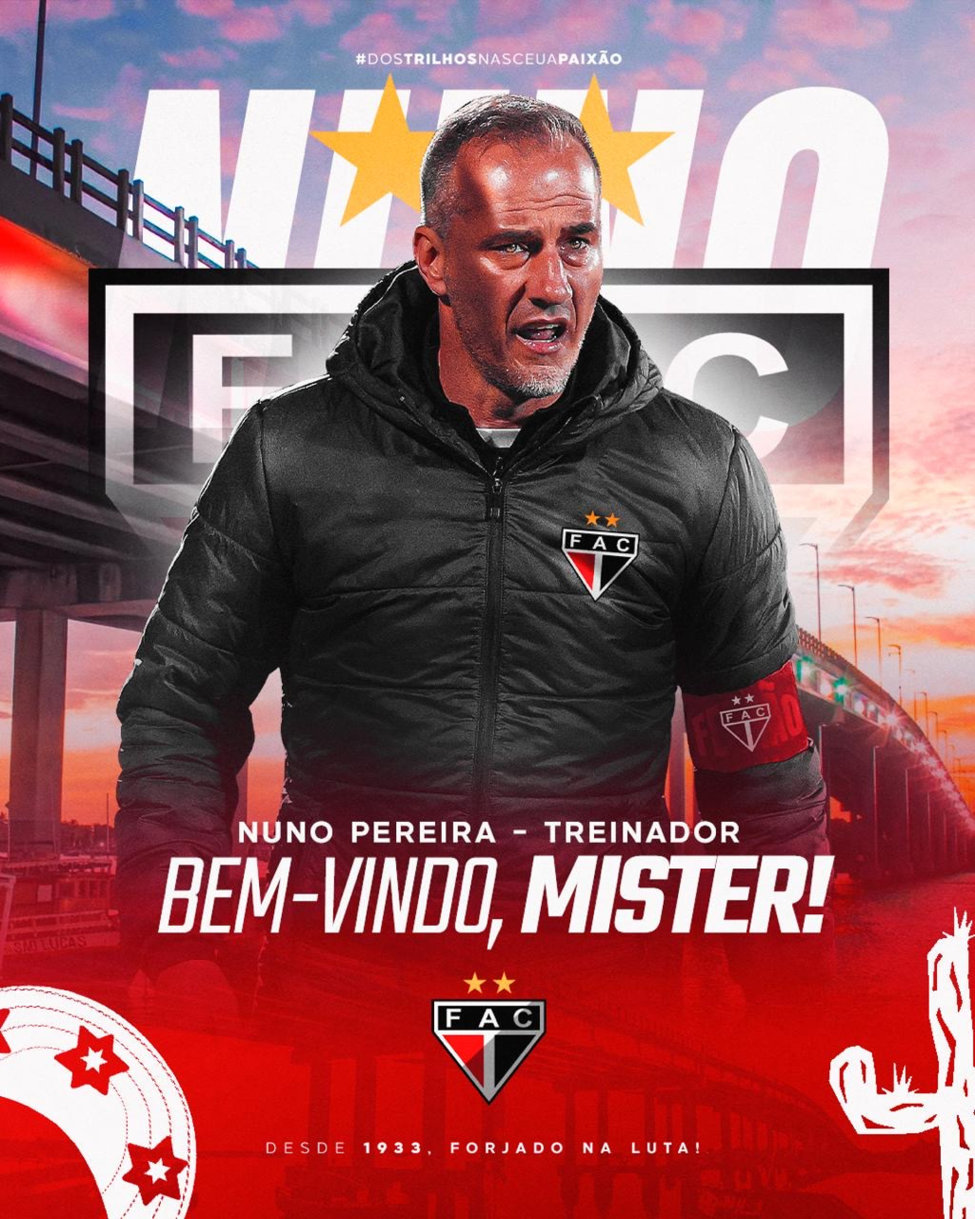 Anuncio oficial de Nuno Pereira, novo treinador do Ferroviário (Foto: Divulgação/Ferroviário)