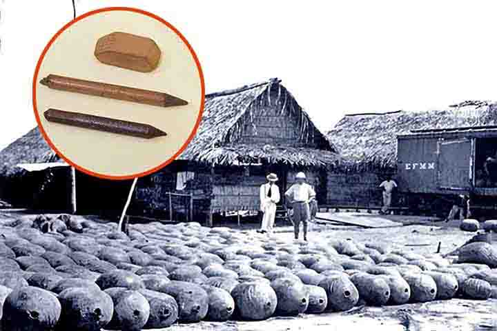 Sua principal aplicação era apagar marcas de lápis, dando origem ao nome borracha em português. Durante os séculos XVII e XVIII, europeus experimentaram o látex para fabricar impermeáveis e garrafas. Entretanto, o material se degradava rapidamente.