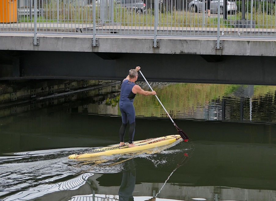 O Windsurf utiliza uma prancha com uma vela montada em um mastro para se mover através da força do vento na água.