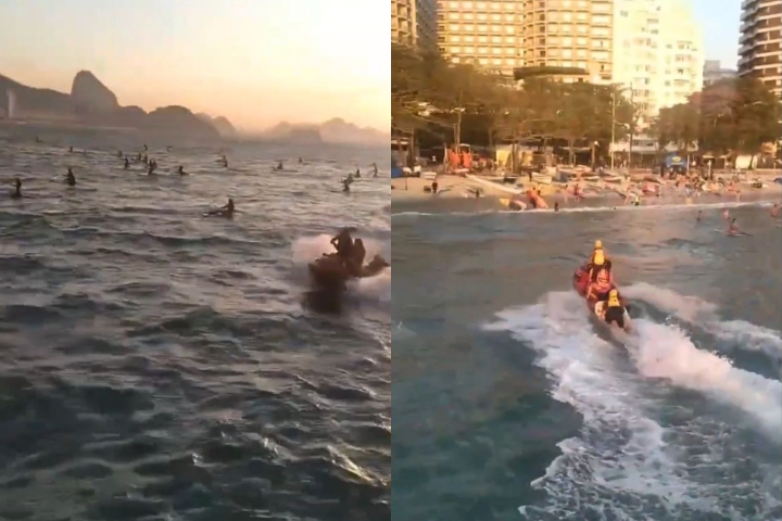 Eles aguardavam o nascer do sol quando rajadas de vento arrastaram várias pessoas mais de 1 km mar adentro.
