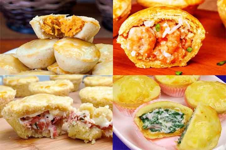 Os recheios mais tradicionais são os de frango, palmito e camarão, mas já se pode encontrar empadas de queijo, carne, calabresa e tantos outros. 