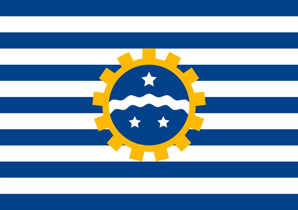 Em relação aos símbolos municipais, a bandeira ostenta elementos que remetem à inovação tecnológica e à natureza do Vale do Paraíba.
