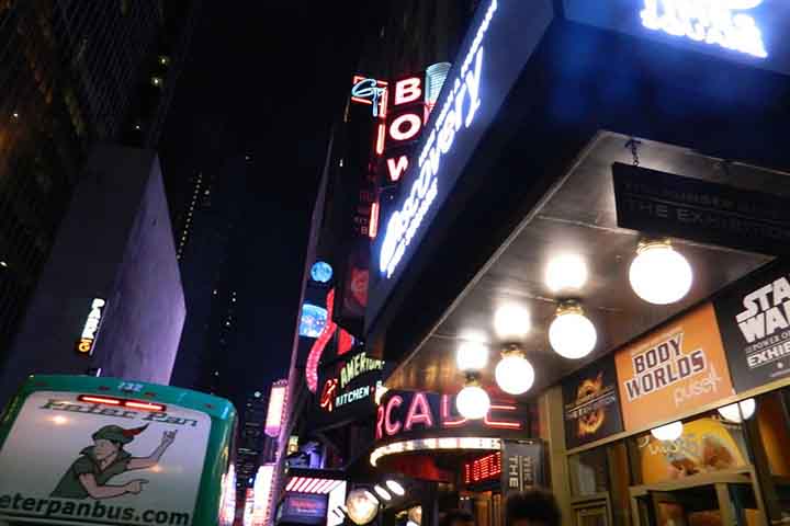 Hoje, a Broadway continua sendo o epicentro do teatro musical. São 41 teatros profissionais, cada um com mais de 500 lugares, concentrados na região próxima à Times Square. 
