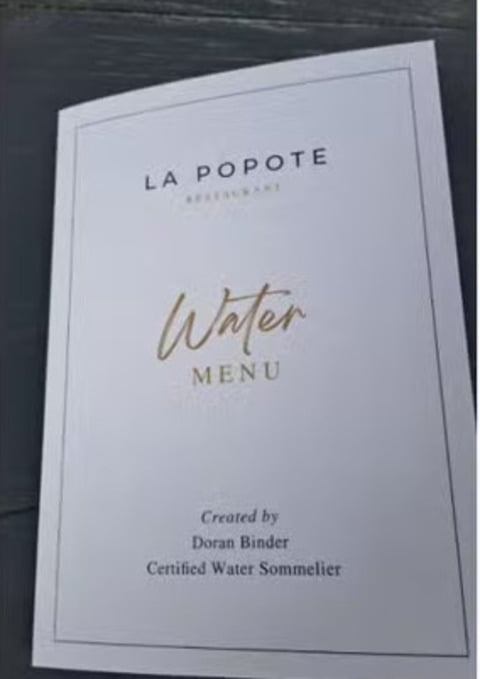 Um restaurante britânico estrelado lançou uma carta exclusiva de águas minerais com rótulos importados de países como França, Espanha, Portugal, Itália, Islândia e Inglaterra, com preços entre 5 e 19 libras (aproximadamente R$ 36 a R$ 138), além de oferecer água filtrada gratuita para os que preferem não pagar.