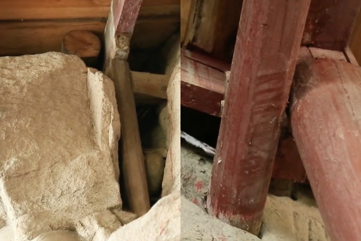 Um detalhe impressionante é que a torre foi montada sem o uso de pregos, utilizando a técnica tradicional chinesa de encaixes, o doukong. 