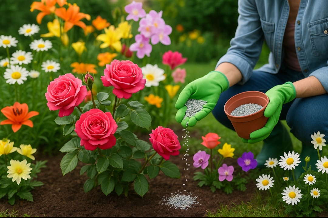 Adubar as roseiras com frequência garante flores mais bonitas. O ideal é usar adubo rico em fósforo e potássio, elementos que favorecem a formação das flores.