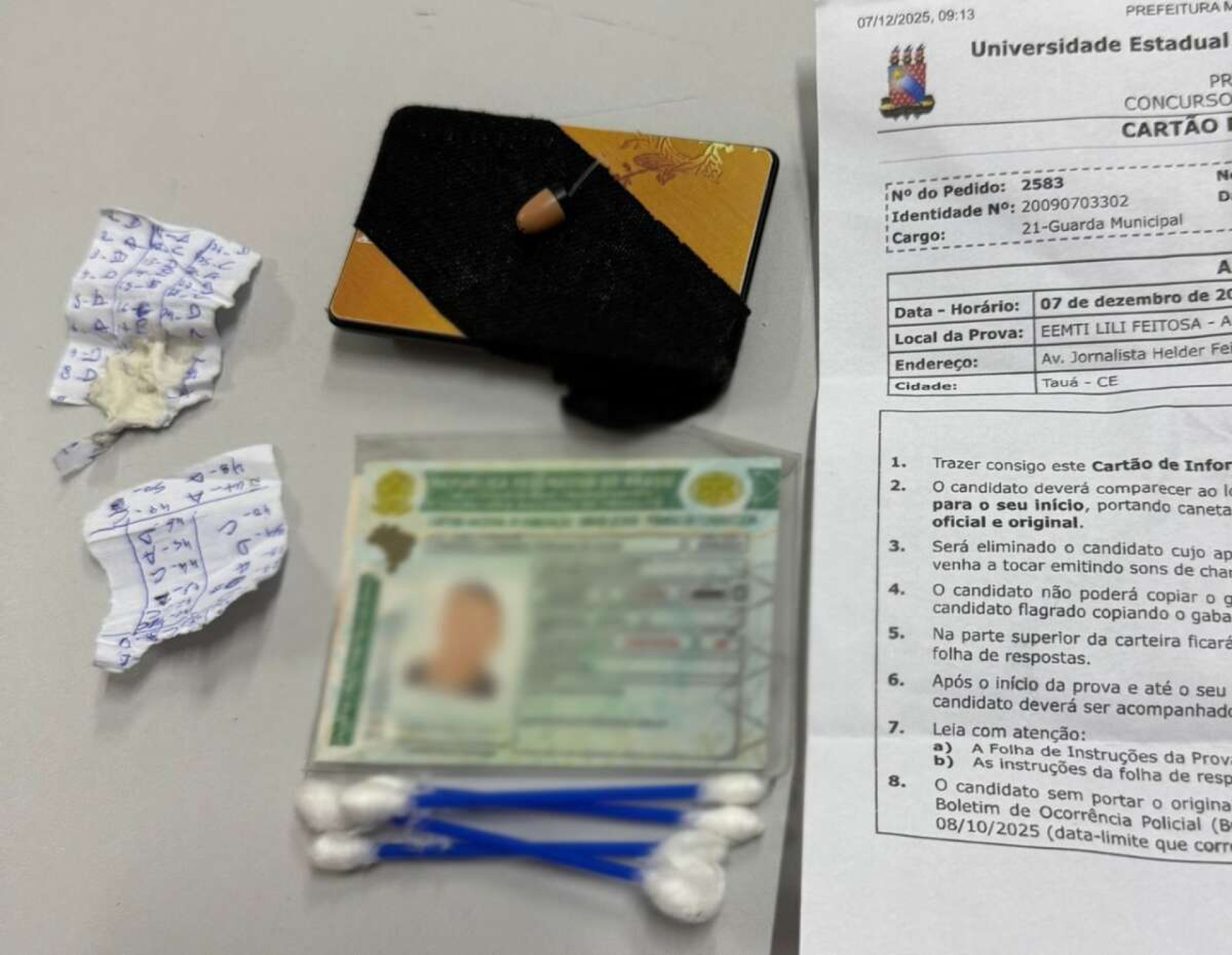 Fraude foi identificada em dois pontos de aplicação da prova  (Foto: Divulgação Polícia Civil )