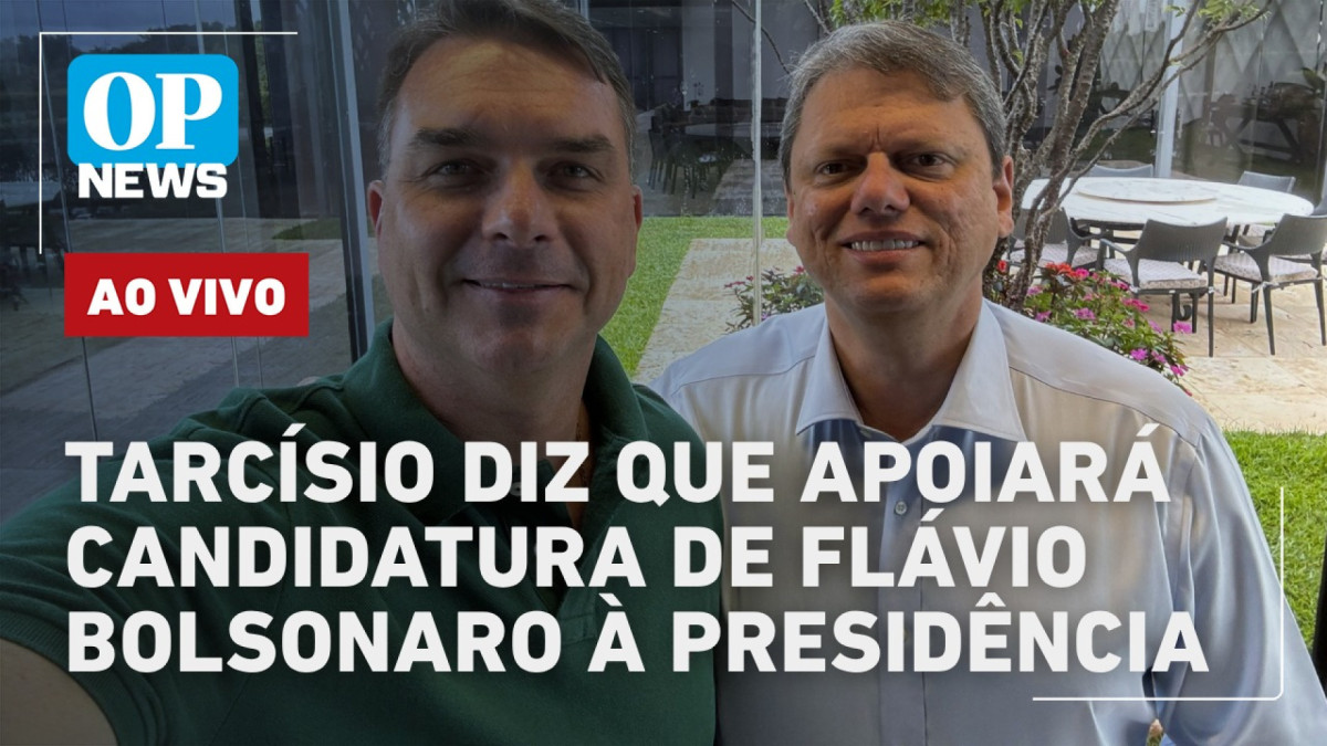 Tarcísio diz que vai apoiar Flávio Bolsonaro na candidatura para presidência da República