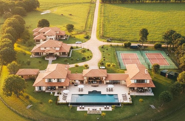 Os ranchos modernos unem o conforto urbano ao ambiente rural, oferecendo lazer completo. É comum encontrar piscinas, churrasqueiras, quadras e estrutura para pesca ou eventos. Muitos também oferecem acomodações, sendo ideais para turismo e descanso.

