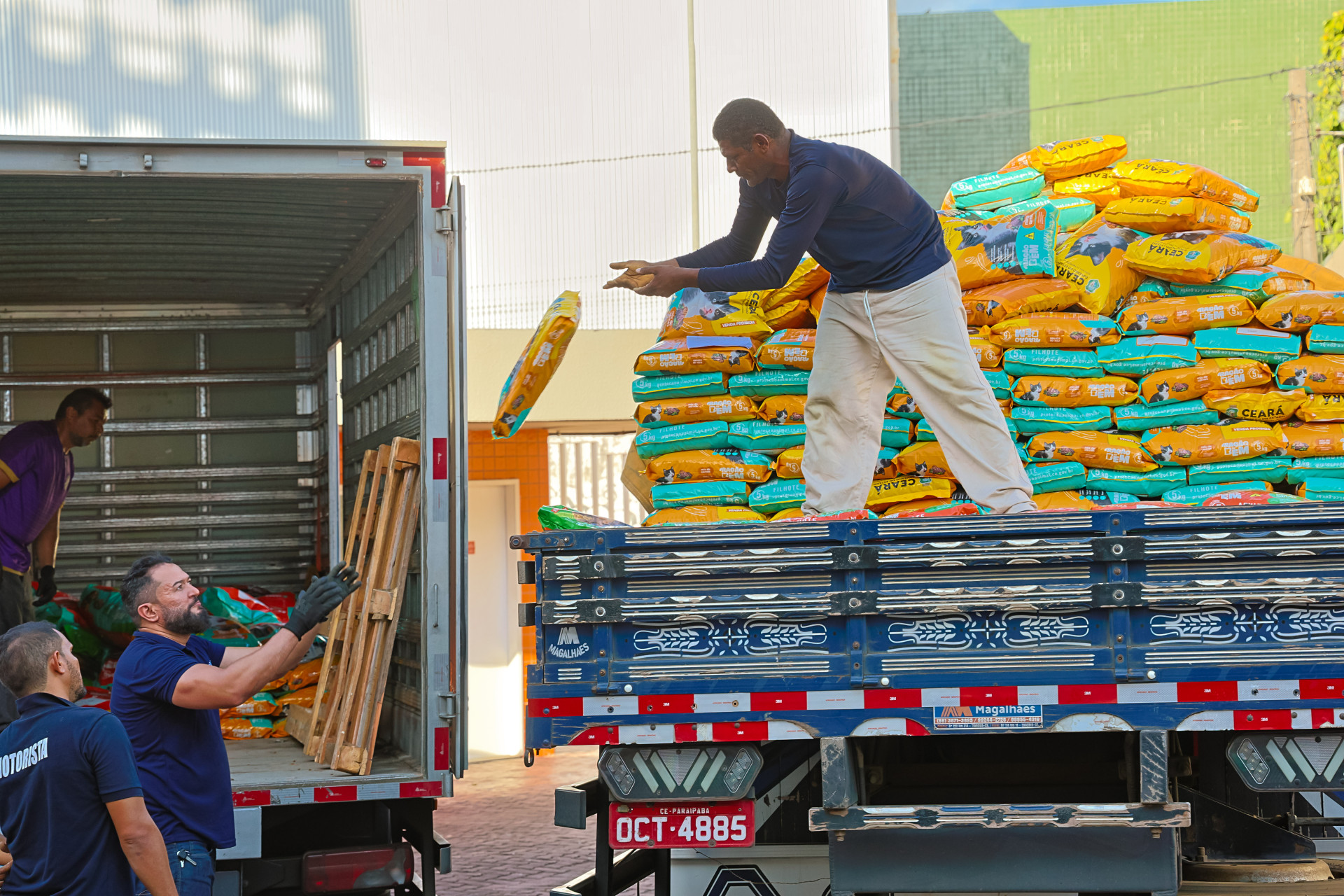 Secretaria da Proteção Animal do Ceará (Sepa) realizou a entrega de 7 toneladas de ração a protetores de animais independentes e ONGs (Foto: FCO FONTENELE)