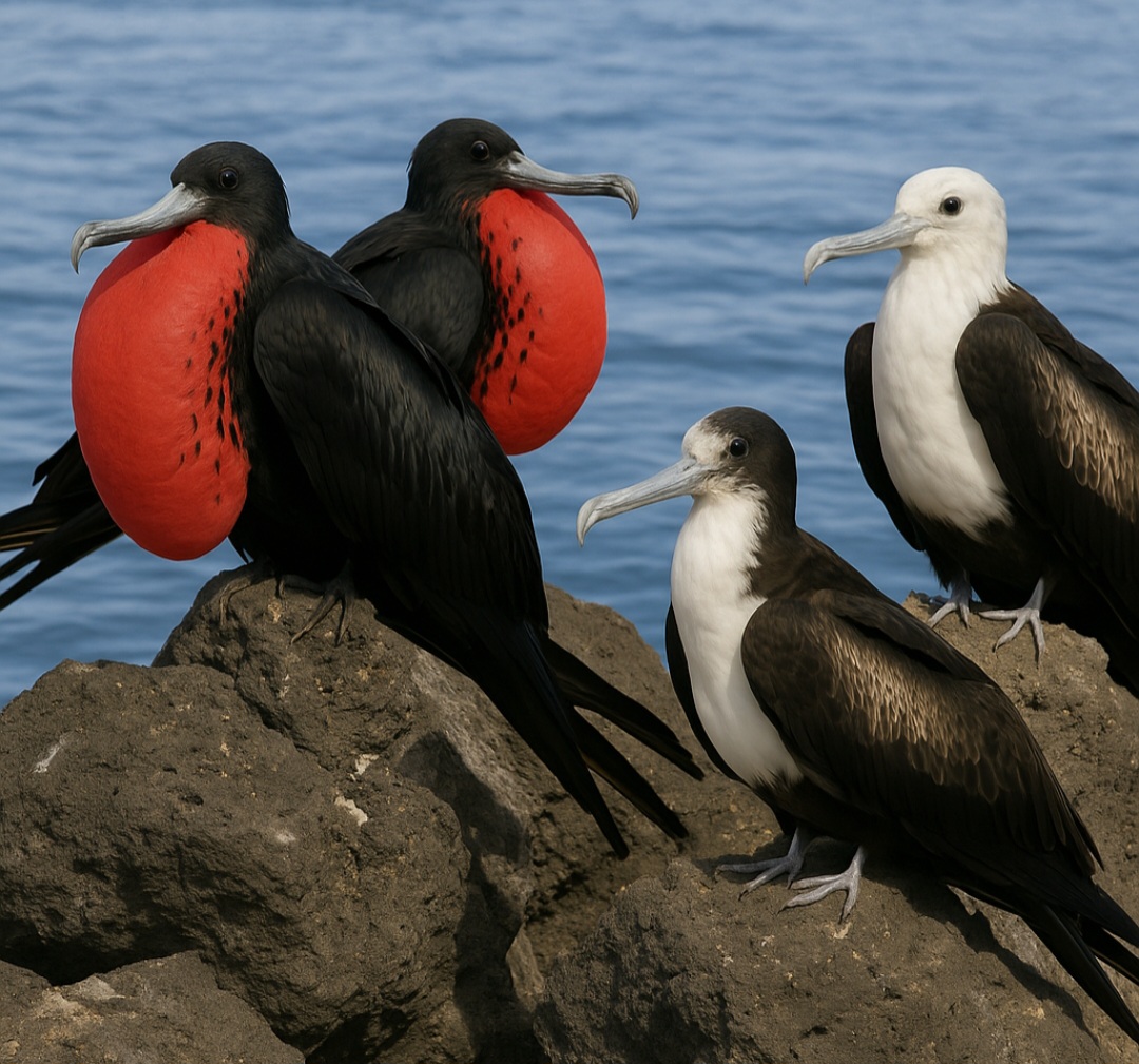 As fragatas não migram longas distâncias como albatrozes ou andorinhas-do-mar, mas podem cobrir grandes áreas em busca de alimento, aproveitando correntes de ar quente.