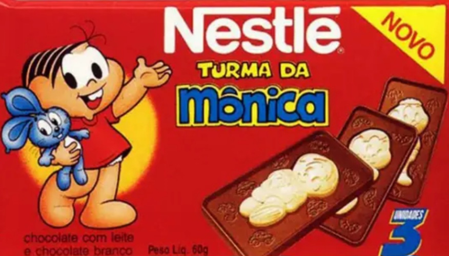 Turma da Mônica, da Nestlé: Esse chocolate fez parte da infância de muita criança nos anos 1990, mas, depois de um imbróglio envolvendo a licença dos personagens, o doce com os personagens acabou saindo de linha.