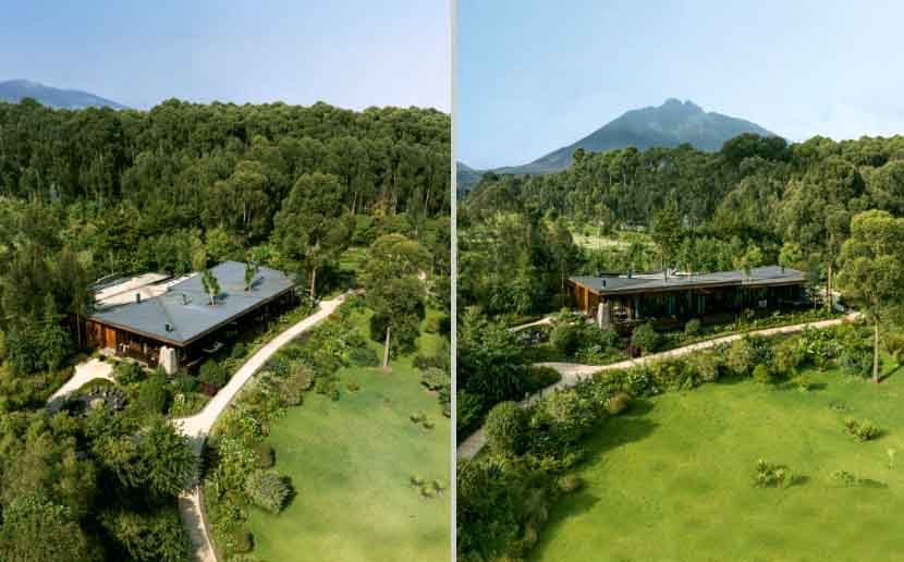 3º) OneeOnly Gorilla’s Nest, Ruanda: Este hotel de luxo, com apenas 21 unidades de hospedagem, é a base para expedições de gorilas nas montanhas. O pacote inclui a lavagem das roupas sujas de lama após as caminhadas.