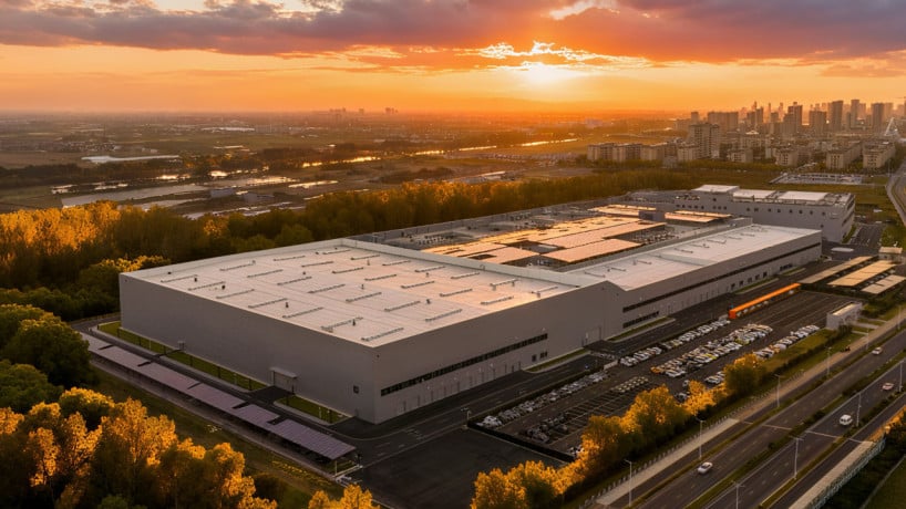 Imagem aérea do Centro de Segurança da Geely, em Ningbo, na China 