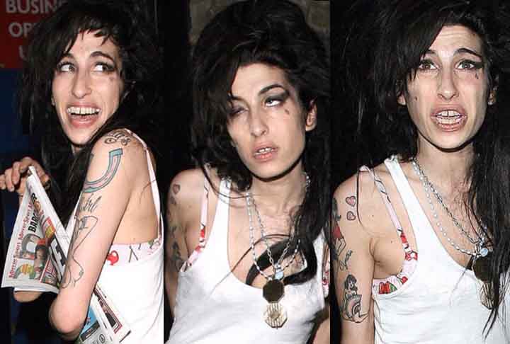 Em 2007, Amy Winehouse teve seu primeiro grande problema com as drogas — ela chegou a entrar em coma depois de uma overdose. No ano seguinte, foi pega usando crack e acabou internada numa clínica de reabilitação. 