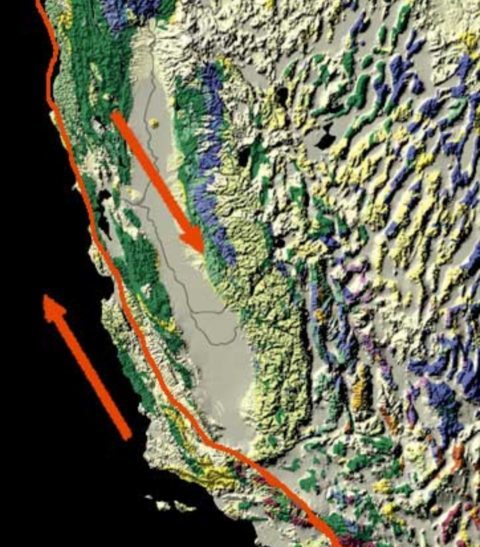 Ela marca a fronteira entre as placas tectônicas do Pacífico e da América do Norte.