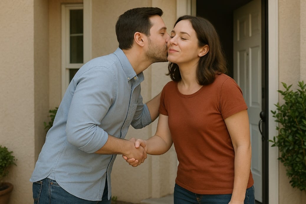 No Brasil, cumprimentar com abraços e beijos no rosto é visto como sinal de simpatia. Esse contato físico é parte do jeito caloroso do brasileiro.