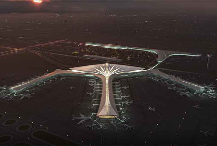 Aeroporto Internacional de Changchun Longjia, China: Inaugurado em 2018, o aeroporto foi projetado pelo escritório de arquitetura MAD Architects e tem capacidade para receber 40 milhões de passageiros por ano.