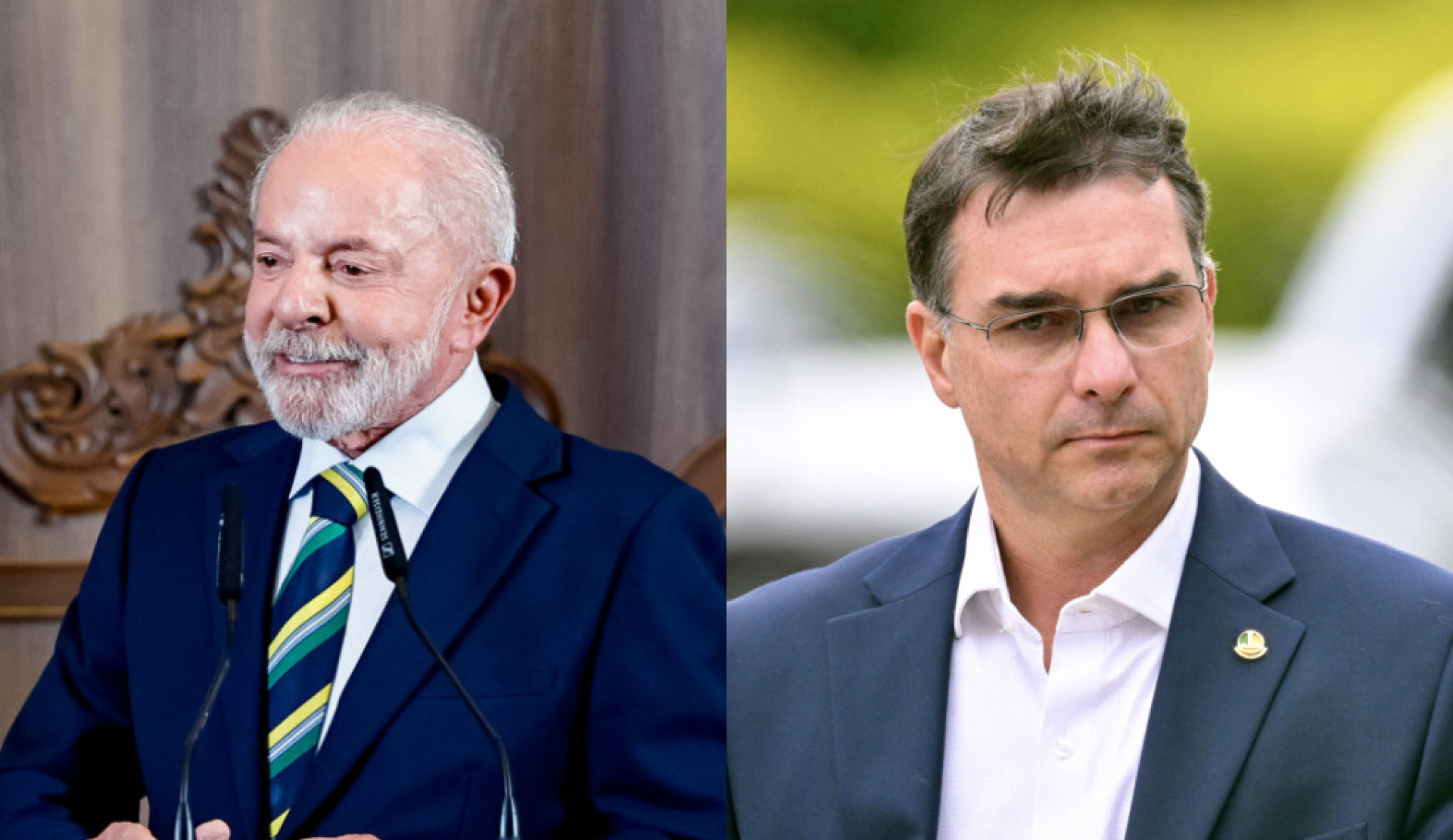 Lula e Flávio Bolsonaro são os mais bem colocados na pesquisa (Foto: Ricardo Stuckert/PR e Evaristo Sá/AFP)