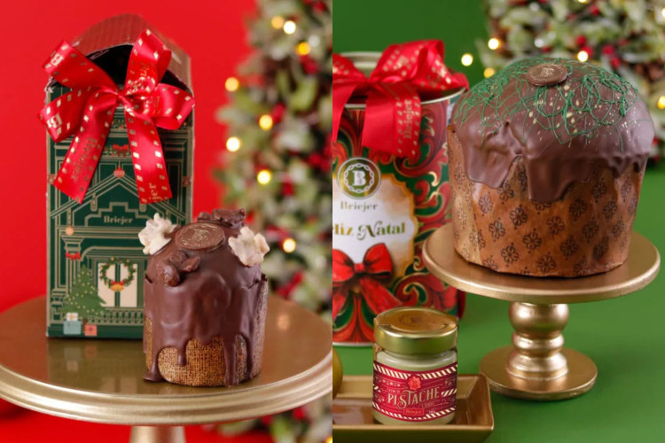 Com op&ccedil;&otilde;es de mini panetones ou chocotones (120g), a Briejer apresenta seus produtos em caixas estilizadas para presentear de Natal