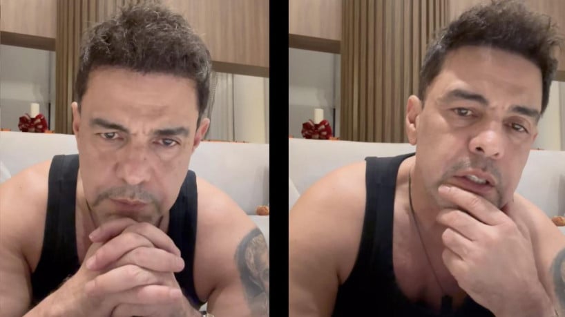 Capturas de tela de Zezé di Camargo em vídeo publicado em seu Instagram 