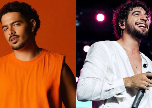 Pedro Sampaio (&agrave; esquerda) e Nattan se apresentam no Bloquinho de Ver&atilde;o