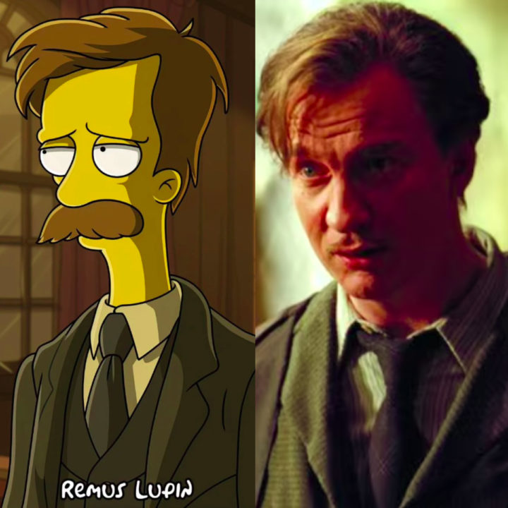 Remus Lupin - Tem cabelos curtos e desalinhados, com ar levemente abatido. As olheiras e a expressão cansada reforçam sua delicadeza.