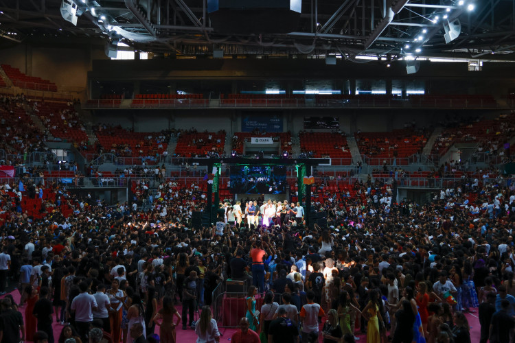 Forma&ccedil;&atilde;o do ensino fundamental em evento realizado no CFO (Centro de Forma&ccedil;&atilde;o Ol&iacute;mpica). 