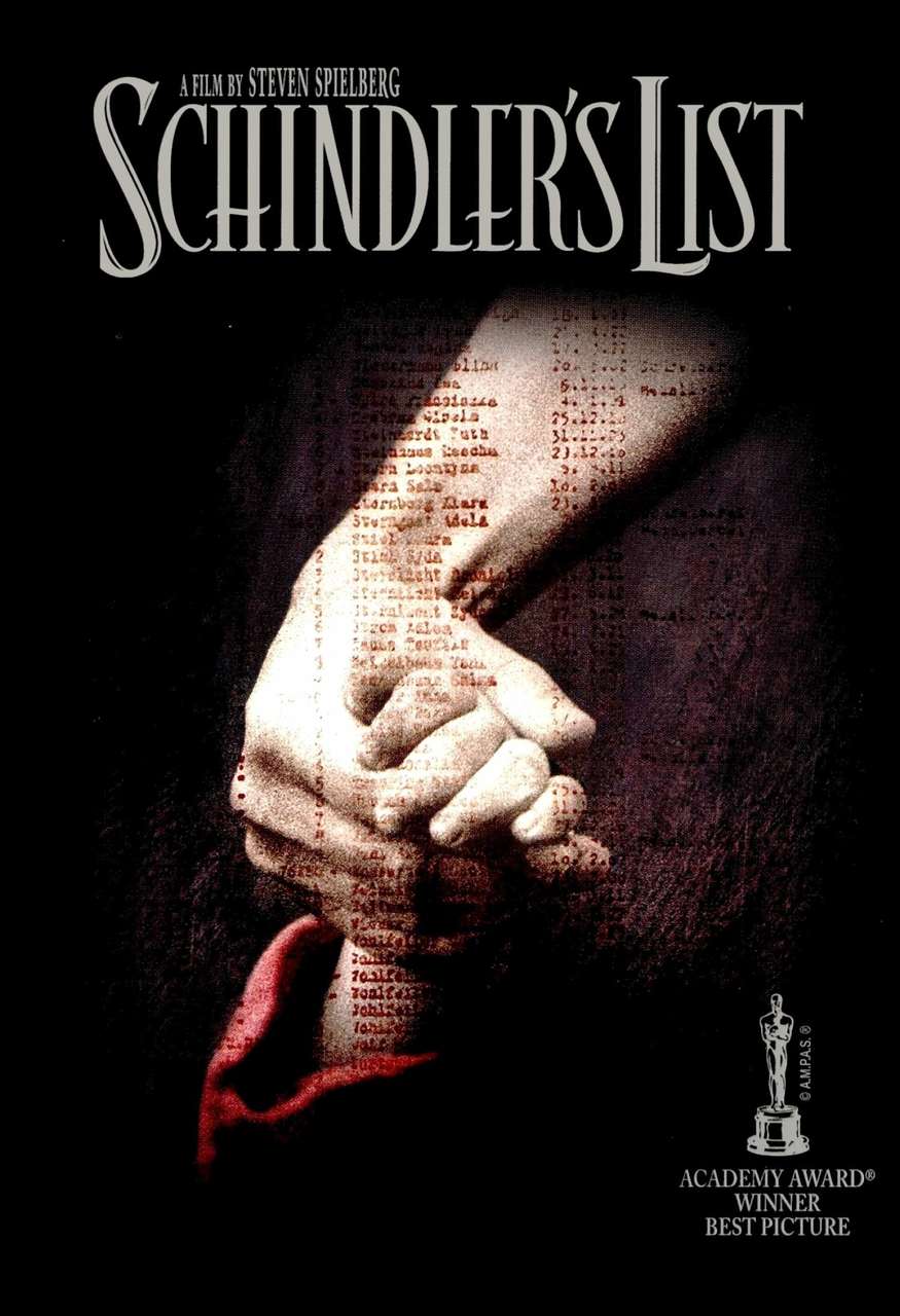 A Lista de Schindler, lançado em 1993, venceu sete Oscars, incluindo Melhor Filme e Melhor Diretor e garantiu a Spielberg sua primeira estatueta na categoria. O filme retrata a história real do industrial alemão Oskar Schindler, que salvou mais de mil judeus durante o Holocausto ao empregá-los em suas fábricas.
