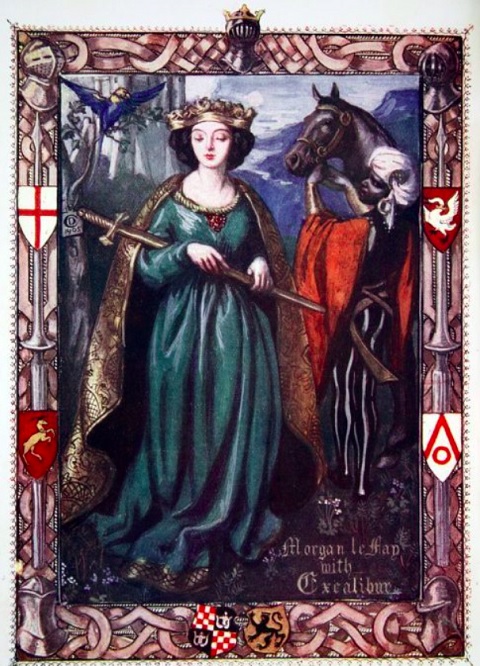 Merlin o auxiliou com conselhos e magia, mas, em algumas versões da lenda, o mago acabou enfeitiçado e aprisionado pela Feiticeira Morgana (ou Dama do Lago), afastando-se do destino de Arthur. 