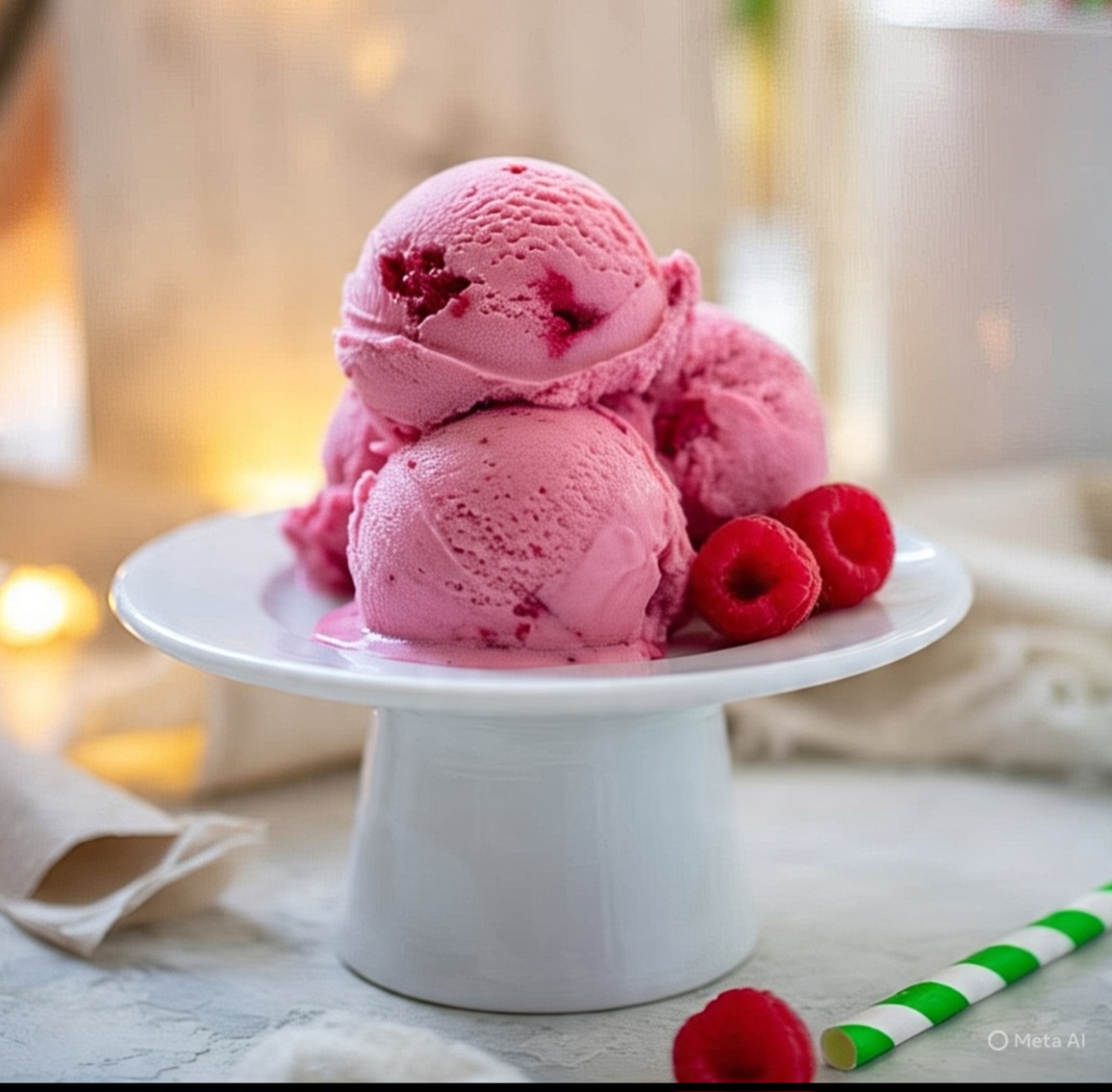 Outra opção saborosa e refrescante para o verão é transformar as frutas em sorvetes. Com a framboesa não é diferente, visto que tem um gosto característico das frutas vermelhas. 