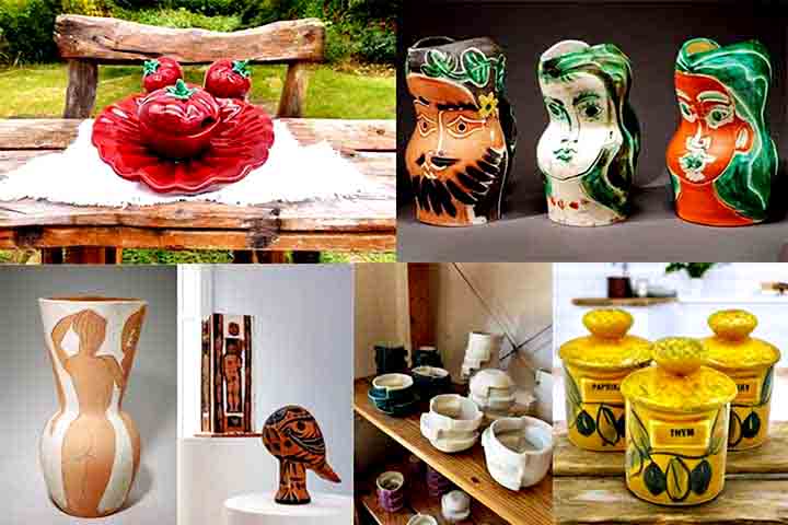 Vallauris, França - Situada na Riviera Francesa, é conhecida por sua cerâmica artística que floresceu na época moderna, influenciada pelo movimento cubista. Com mestres ceramistas renomados como Picasso, Vallauris se tornou um centro de arte e cerâmica de prestígio, especialmente no século 20.