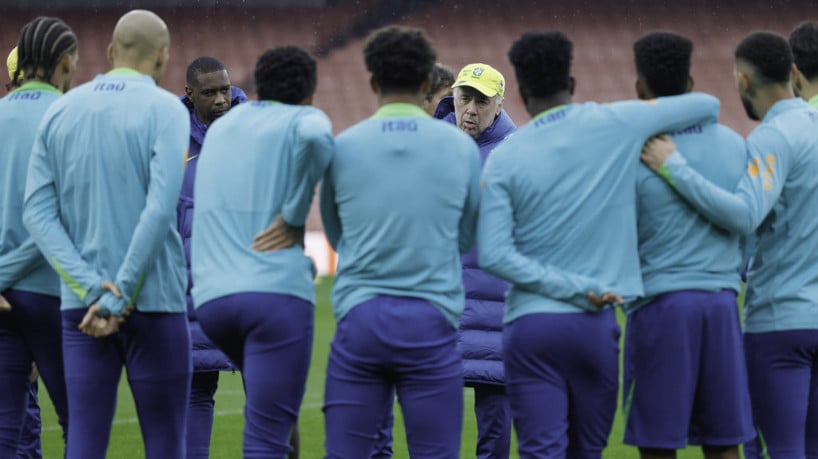 Seleção Brasileira em treino sob comando de Ancelotti 