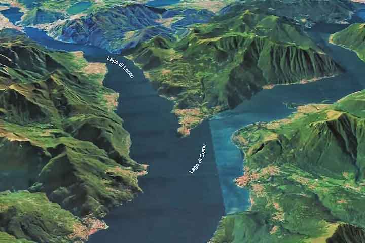 Com sua forma icônica de um Y invertido, o lago é o terceiro maior da Itália, com uma profundidade impressionante de até 410 metros, o que o torna também um dos lagos mais profundos da Europa.