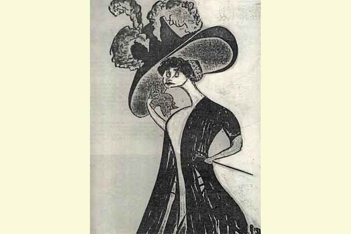 De volta ao Brasil, em 1906, Nair renasce como Rian, pseudônimo sob o qual publicou caricaturas de personagens da alta sociedade. A primeira delas foi a da artista francesa Réjane, na revista Fon-Fon!, em 1909.