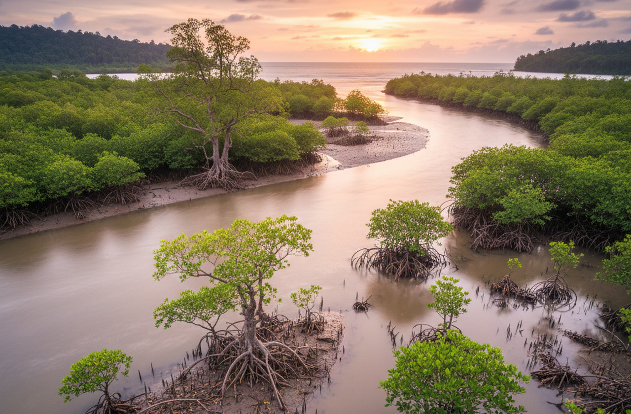 O acúmulo de sedimentos é fundamental para o deslocamento dos manguezais, pois cria novas plataformas de solo firme. O processo depende da interação entre rios, marés e matéria orgânica acumulada. Assim, a floresta acompanha tal avanço, expandindo-se para zonas recém-formadas.