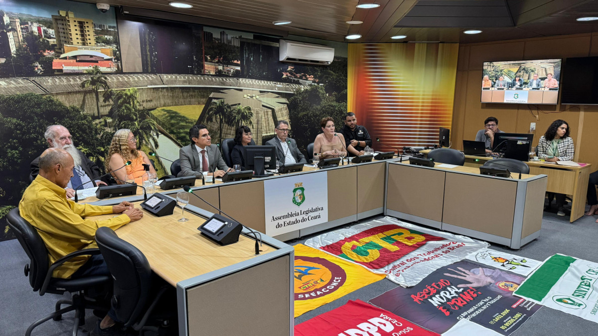 Sindicato durante audiência pública na Comissão de Trabalho, Administração e Serviço Público da Assembleia Legislativa do Estado do Ceará, em novembro