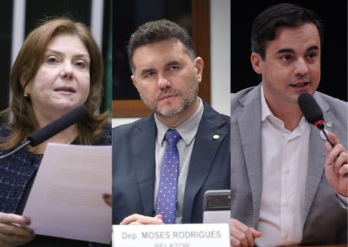 Fernanda Pessoa, Moses Rodrigues e Capitão Wagner, todos do União Brasil Ceará