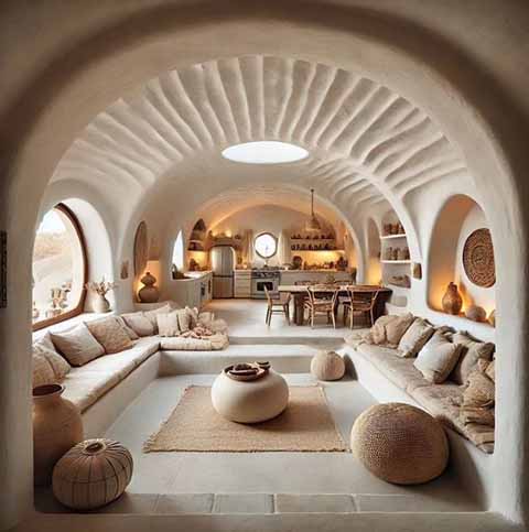 O conceito foi aperfeiçoado pelo arquiteto iraniano Nader Khalili, que desenvolveu o método para abrigar refugiados e vítimas afetadas por desastres naturais.