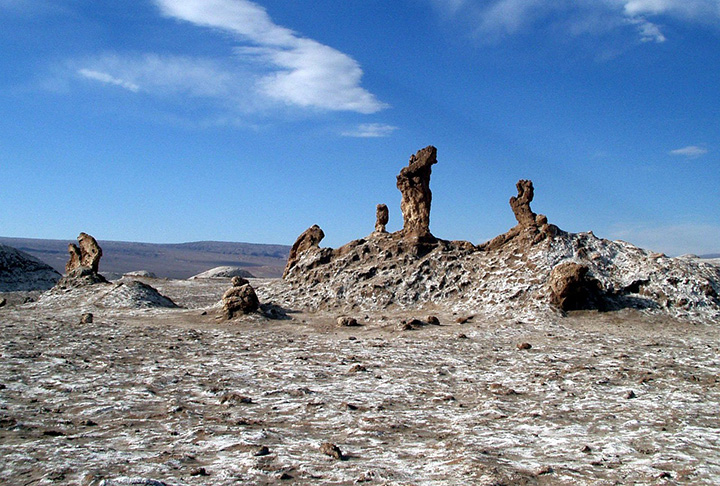 A secura presente na localidade ocorre devido a um conjunto de razões climáticas e geográficas como a sombra de chuva, a corrente fria de Humboldt, além de estar no deserto do Atacama (foto) 